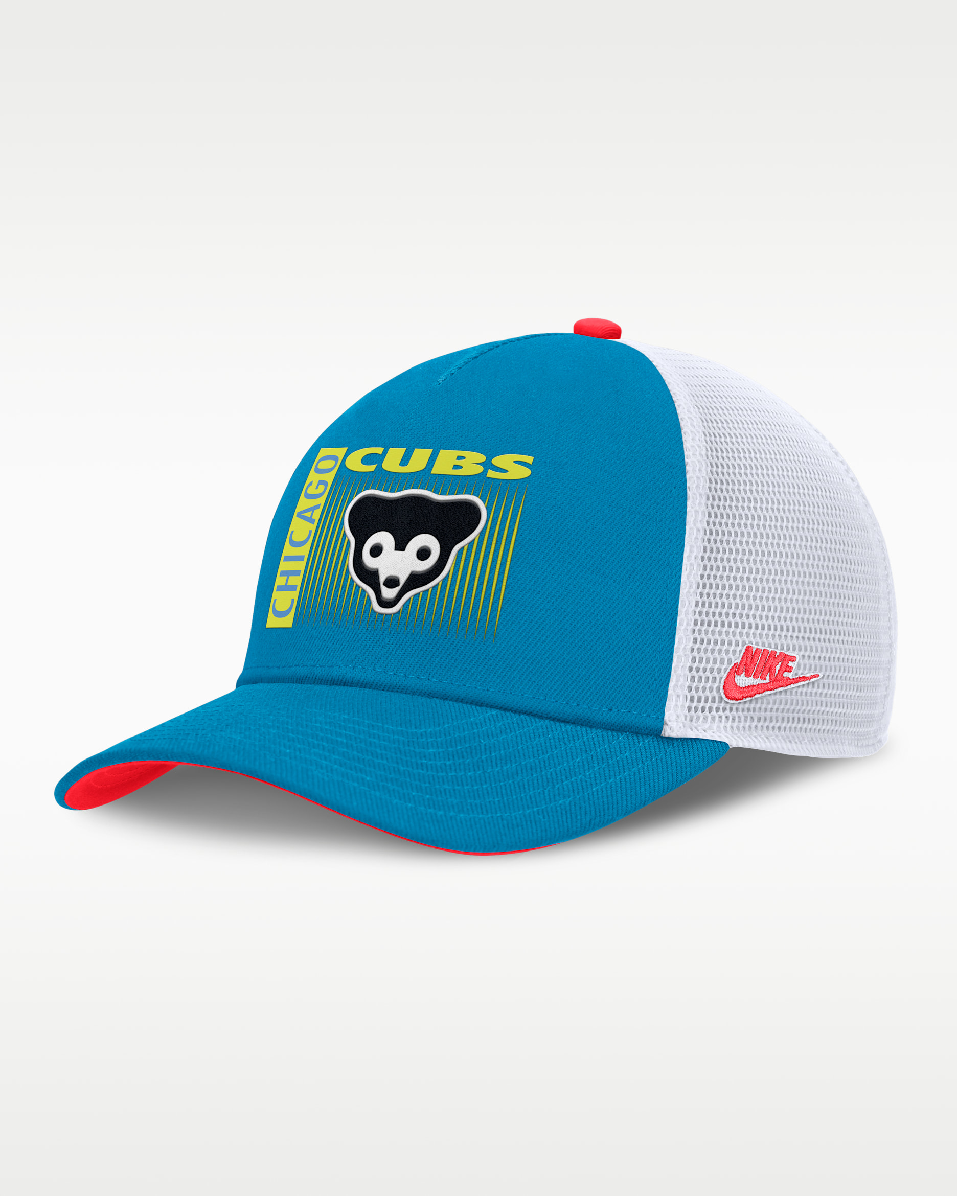 Chicago Cubs Neon 90s Rise Men's Nike Dri-FIT MLB Trucker